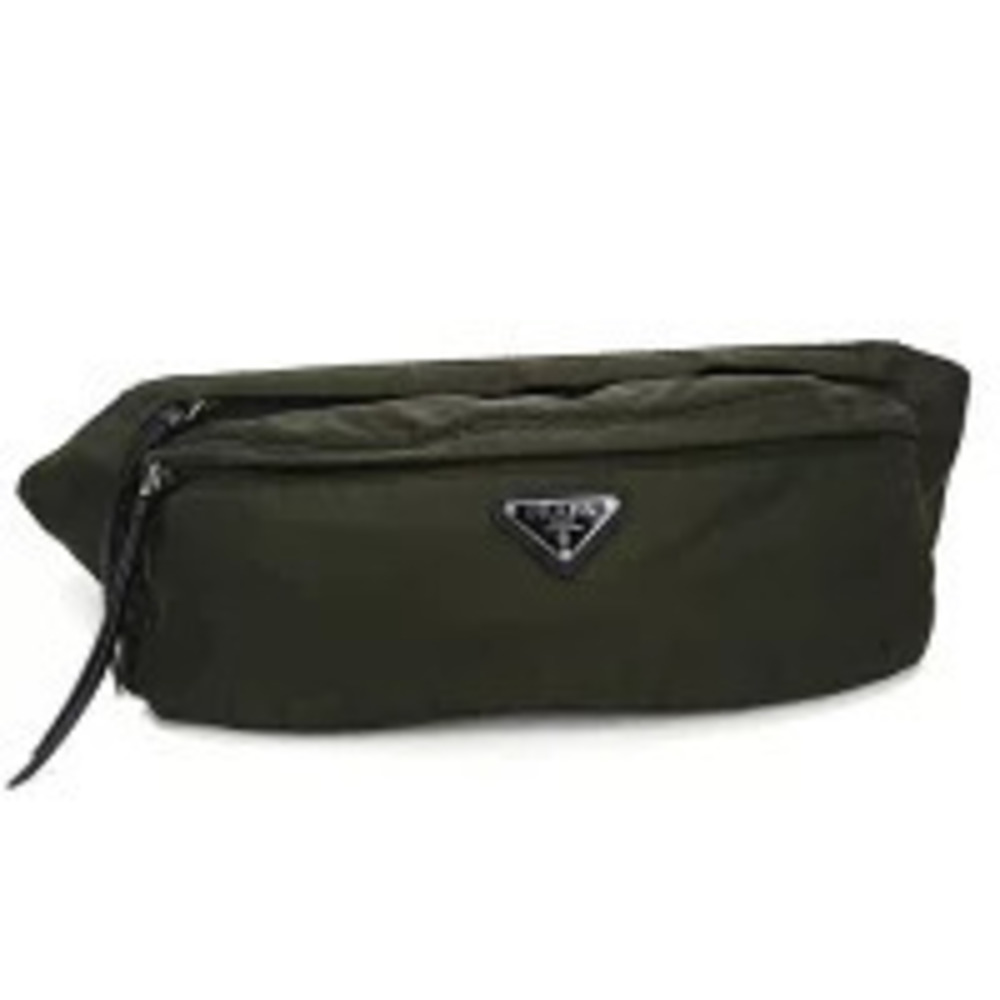 Prada Body Waist Crossbody Bag Triangle Khaki Green